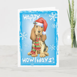 Lycklig Howlidays Bloodhound Helgkort
