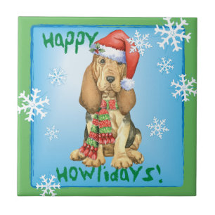 Lycklig Howlidays Bloodhound Kakelplatta