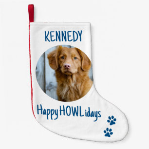 Lycklig HOWLidays Blue Grått jul Pet Photo Liten Julstrumpa