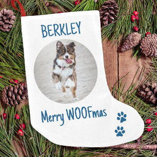 Lycklig HOWLidays Blue Grått jul Pet Photo Liten Julstrumpa