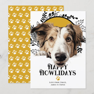 Lycklig Howlidays Borzoi Hund jul Julkort