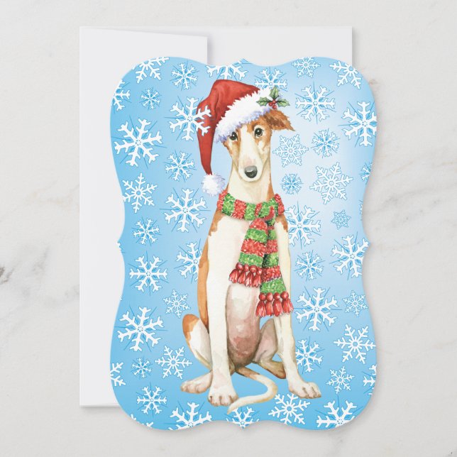 Lycklig Howlidays Borzoi Julkort (Framsida)