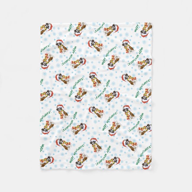 Lycklig Howlidays Boxer Fleece Blanket (Framsidan)