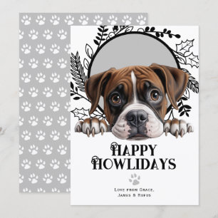 Lycklig Howlidays Boxer Hund jul Julkort