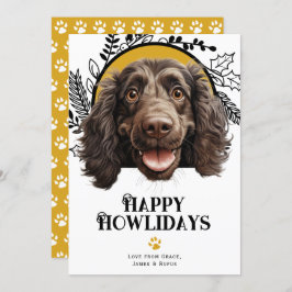 Lycklig Howlidays Boykin Spansk Hund jul Julkort