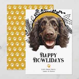 Lycklig Howlidays Boykin Spansk Hund jul Julkort