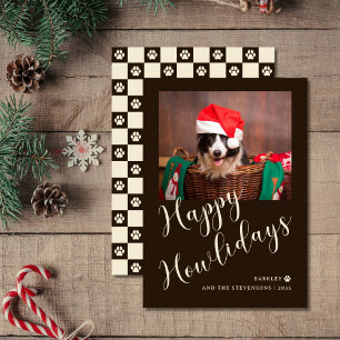 Lycklig Howlidays Brown Tass Hund Photo Julkort