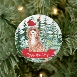 Lycklig Howlidays Cavapoo Hund jul Ornament