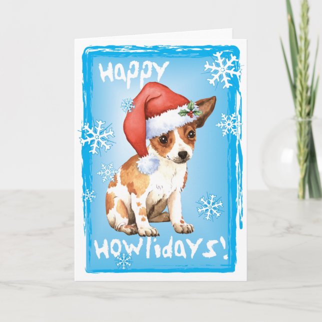 Lycklig Howlidays Chihuahua Helgkort (Framsida)