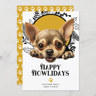 Lycklig Howlidays Chihuahua Hund jul Julkort