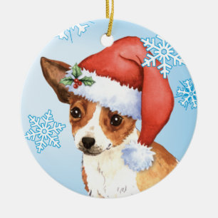 Lycklig Howlidays Chihuahua Julgransprydnad Keramik