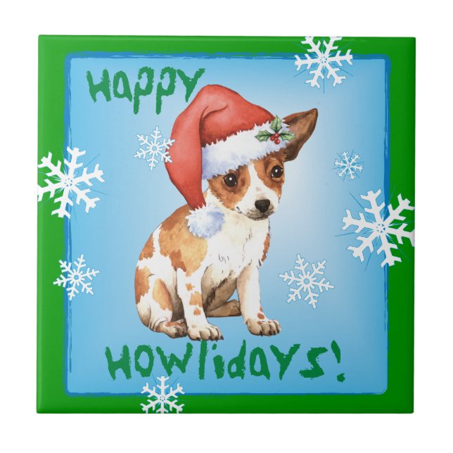 Lycklig Howlidays Chihuahua Kakelplatta (Framsidan)