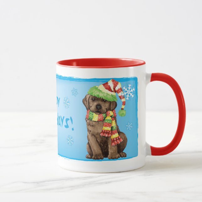 Lycklig Howlidays Chocolate Lab Mugg (Höger)