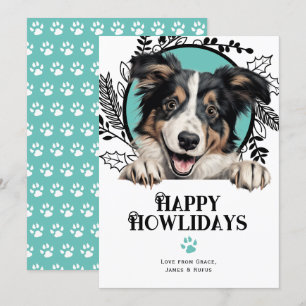 Lycklig Howlidays Collie Hund jul Julkort