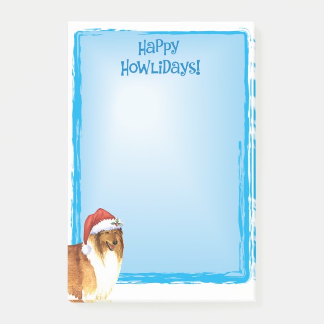 Lycklig Howlidays Collie Post-it Block (Framsida)