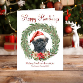 Lycklig Howlidays Cute Affenpinscher Hund Julkort