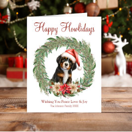 Lycklig Howlidays Cute Bernese Mountain Hund Julkort
