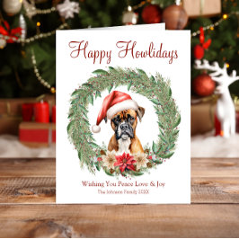 Lycklig Howlidays Cute Boxer Hund Julkort