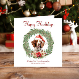 Lycklig Howlidays Cute Brittany Spain Hund Julkort