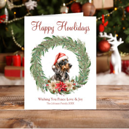 Lycklig Howlidays Cute Dachshund Hund Julkort