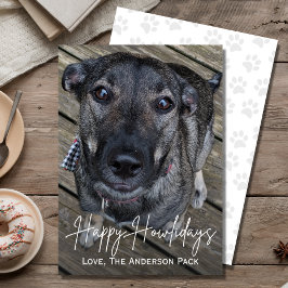 Lycklig Howlidays Cute Hund Photo jul Julkort