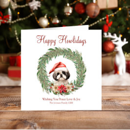 Lycklig Howlidays Cute Lhasa Apso Hund Julkort