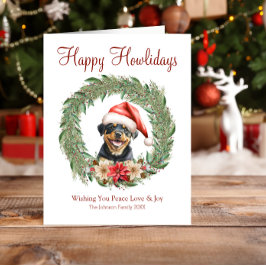 Lycklig Howlidays Cute Rottweiler Hund Julkort