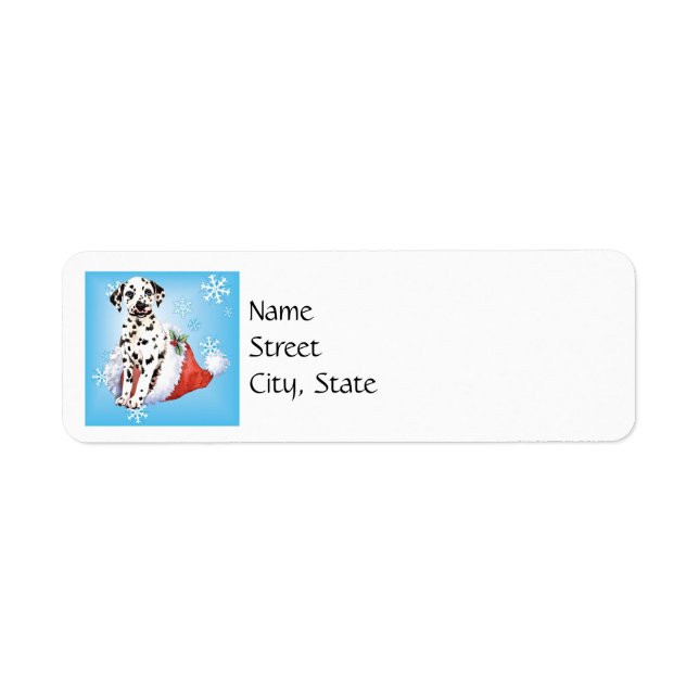 Lycklig Howlidays Dalmatian Returadress Etikett (Framsidan)
