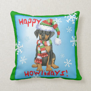 Lycklig Howlidays Doberman Kudde
