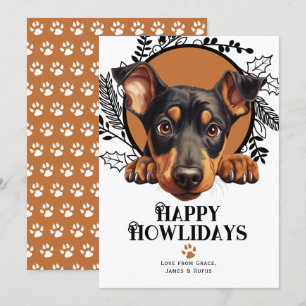 Lycklig Howlidays Doberman Pinscher Hund jul Julkort