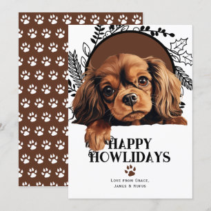 Lycklig Howlidays Engelska Leksak Spanska Hund jul Julkort