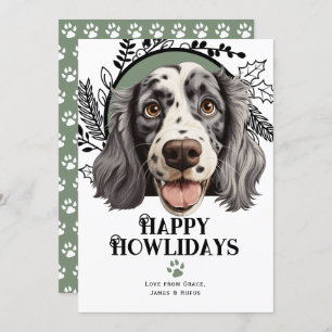 Lycklig Howlidays Engelska Setter Hund jul Julkort