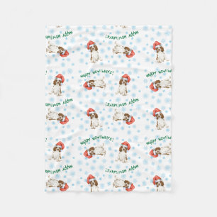 Lycklig Howlidays Engelska Springer Fleece Blanket