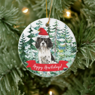 Lycklig Howlidays English Springer Spain Julgransprydnad Keramik