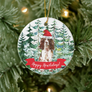 Lycklig Howlidays English Springer Spain Julgransprydnad Keramik
