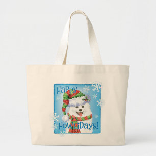Lycklig Howlidays Eskimo Hund Large Tote Bag Jumbo Tygkasse