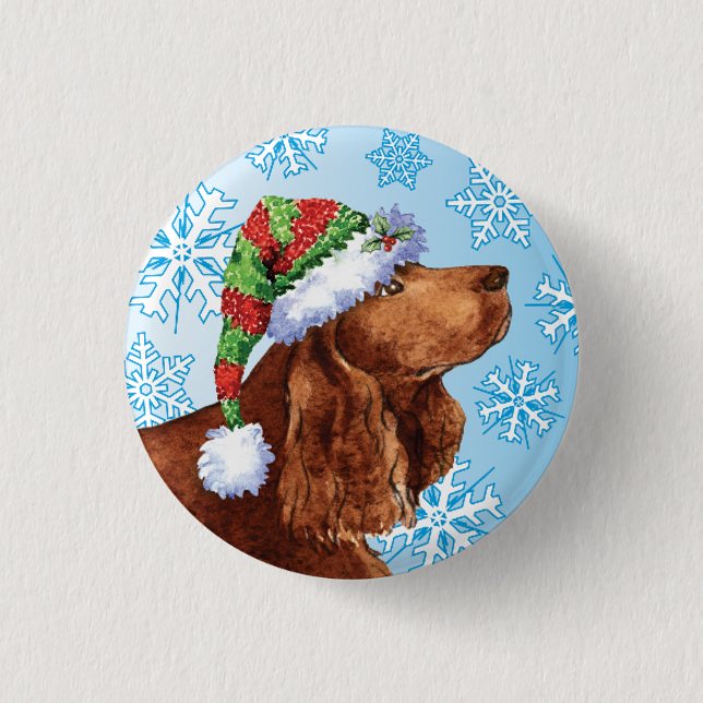 Lycklig Howlidays Fält Spanel Pinback Button Knapp (Framsida)