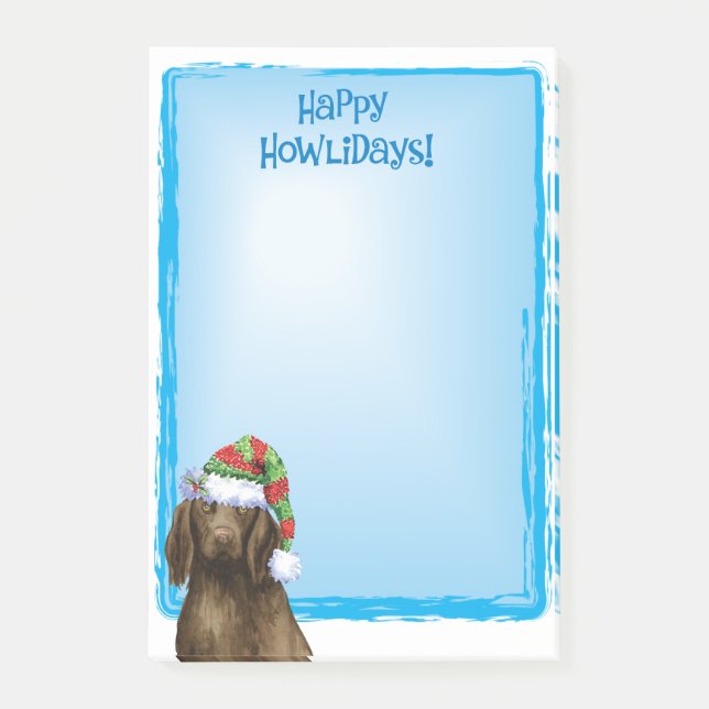 Lycklig Howlidays Flat-jackat Retriever Post-it Block (Framsida)