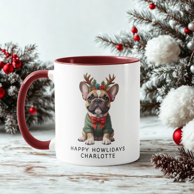 Lycklig Howlidays Fransk Bulldog Frenchie Coffee Mugg (Skapare uppladdad)