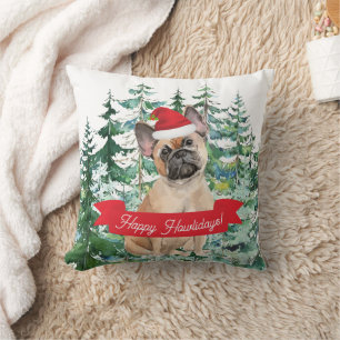 Lycklig Howlidays Fransk Bulldog Hund jul Kudde