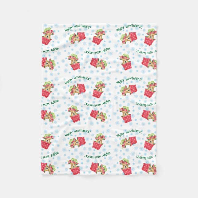 Lycklig Howlidays Frenchie Fleecefilt (Framsidan)