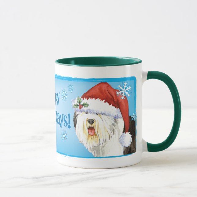 Lycklig Howlidays gammal engelsk Sheepdog Mugg (Höger)