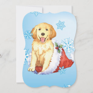 Lycklig Howlidays Golden Retriever Julkort
