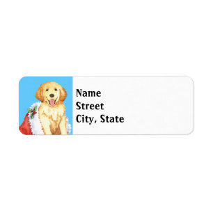 Lycklig Howlidays Golden Retriever Returadress Etikett