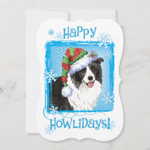 Lycklig Howlidays Gräns Collie Julkort