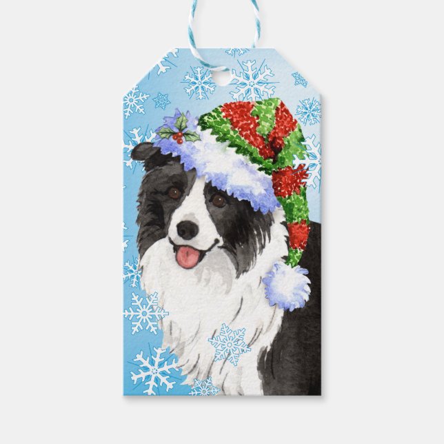 Lycklig Howlidays Gräns Collie Presentetikett (Framsidan)
