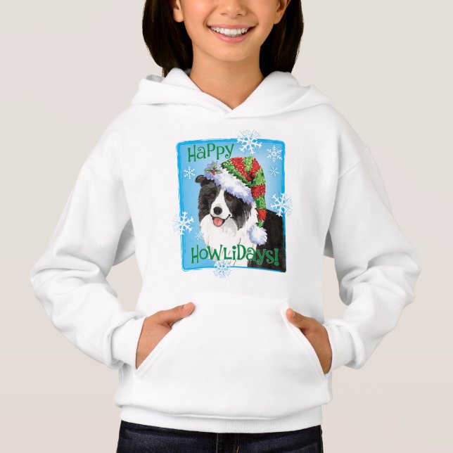 Lycklig Howlidays Gräns Collie T Shirt (Framsida)