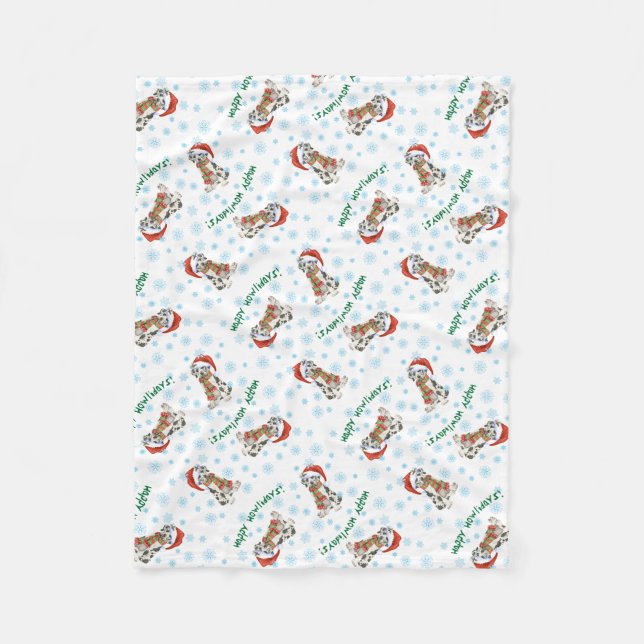 Lycklig Howlidays Great dane Fleecefilt (Framsidan)