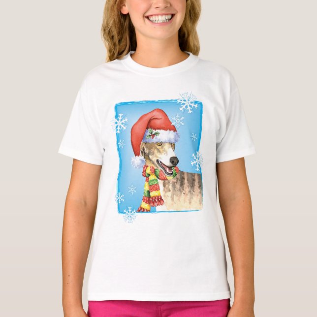 Lycklig Howlidays Greyhound T-Shirt (Framsida)