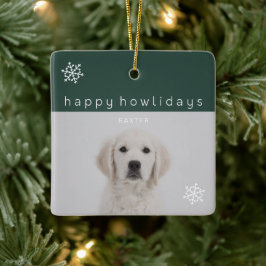 Lycklig Howlidays Grönt Photo Pet Julgransprydnad Keramik